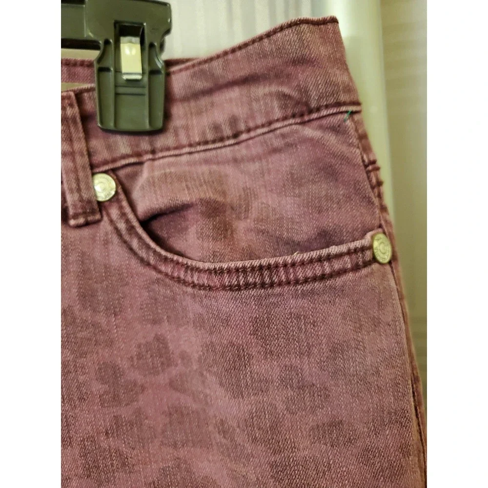 Nine West Vintage America‎ Women's Purple Leopard  Jeans Sz 14 (32x27)